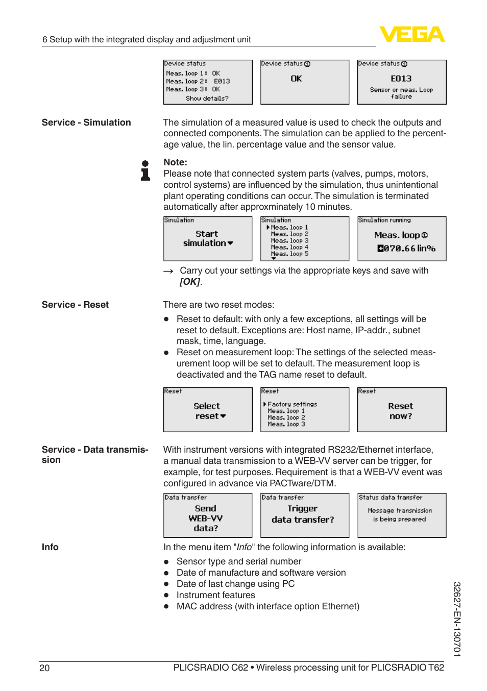 VEGA PLICSRADIO R62 Wireless processing unit User Manual | Page 20 / 40