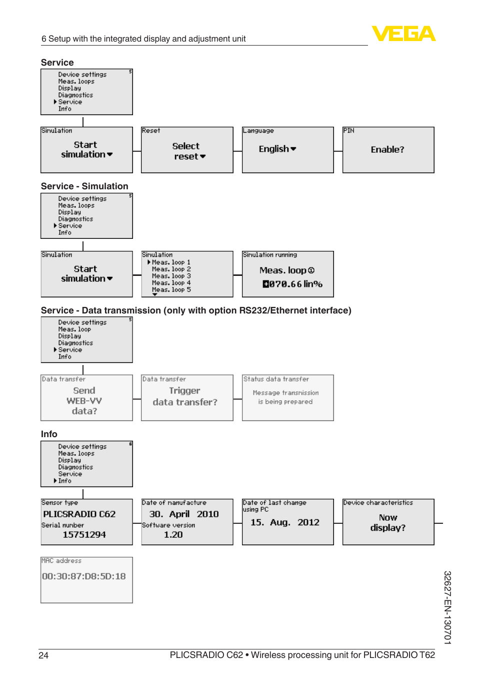 VEGA PLICSRADIO R62 Wireless processing unit User Manual | Page 24 / 40