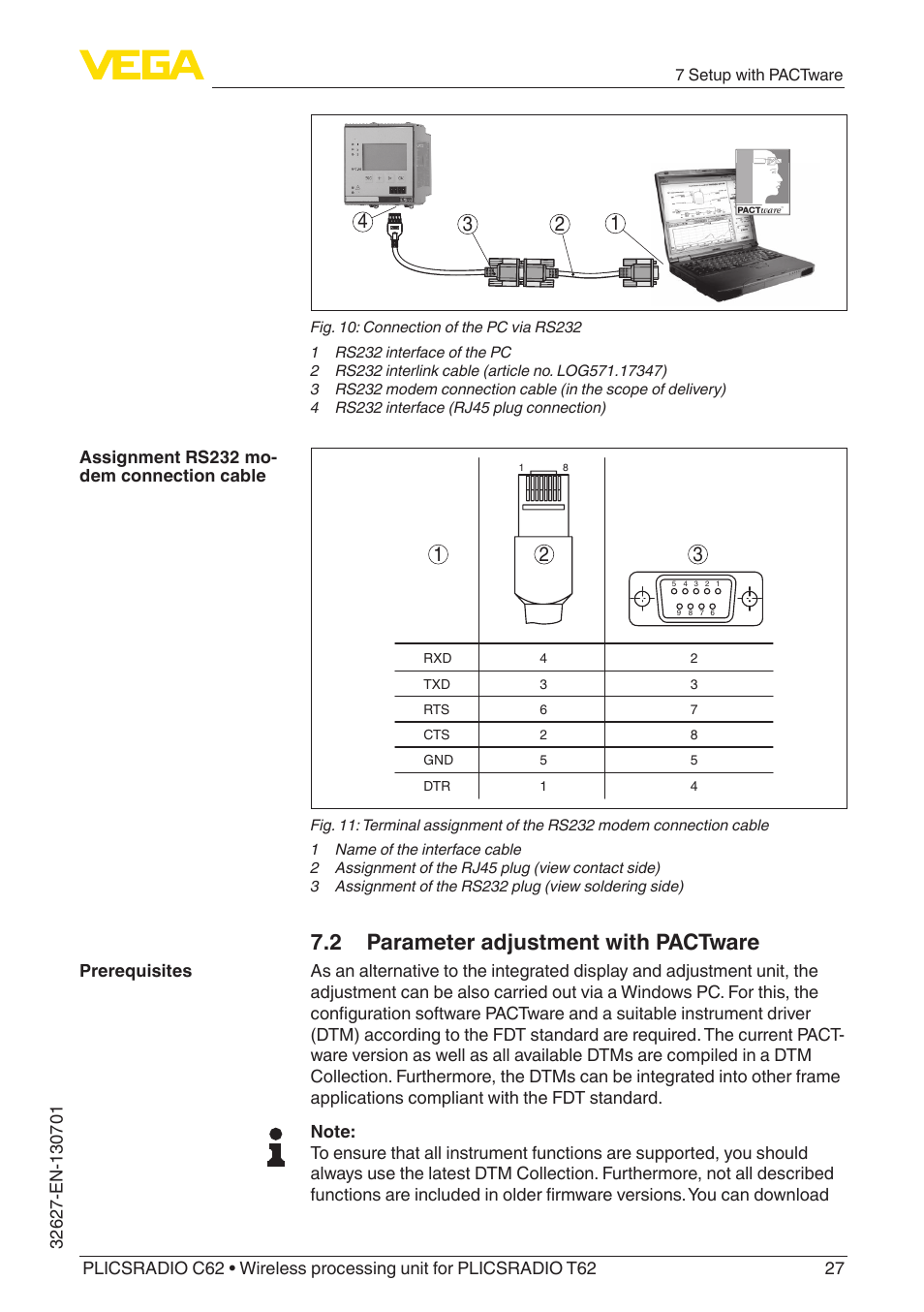2 parameter adjustment with pactware | VEGA PLICSRADIO R62 Wireless processing unit User Manual | Page 27 / 40