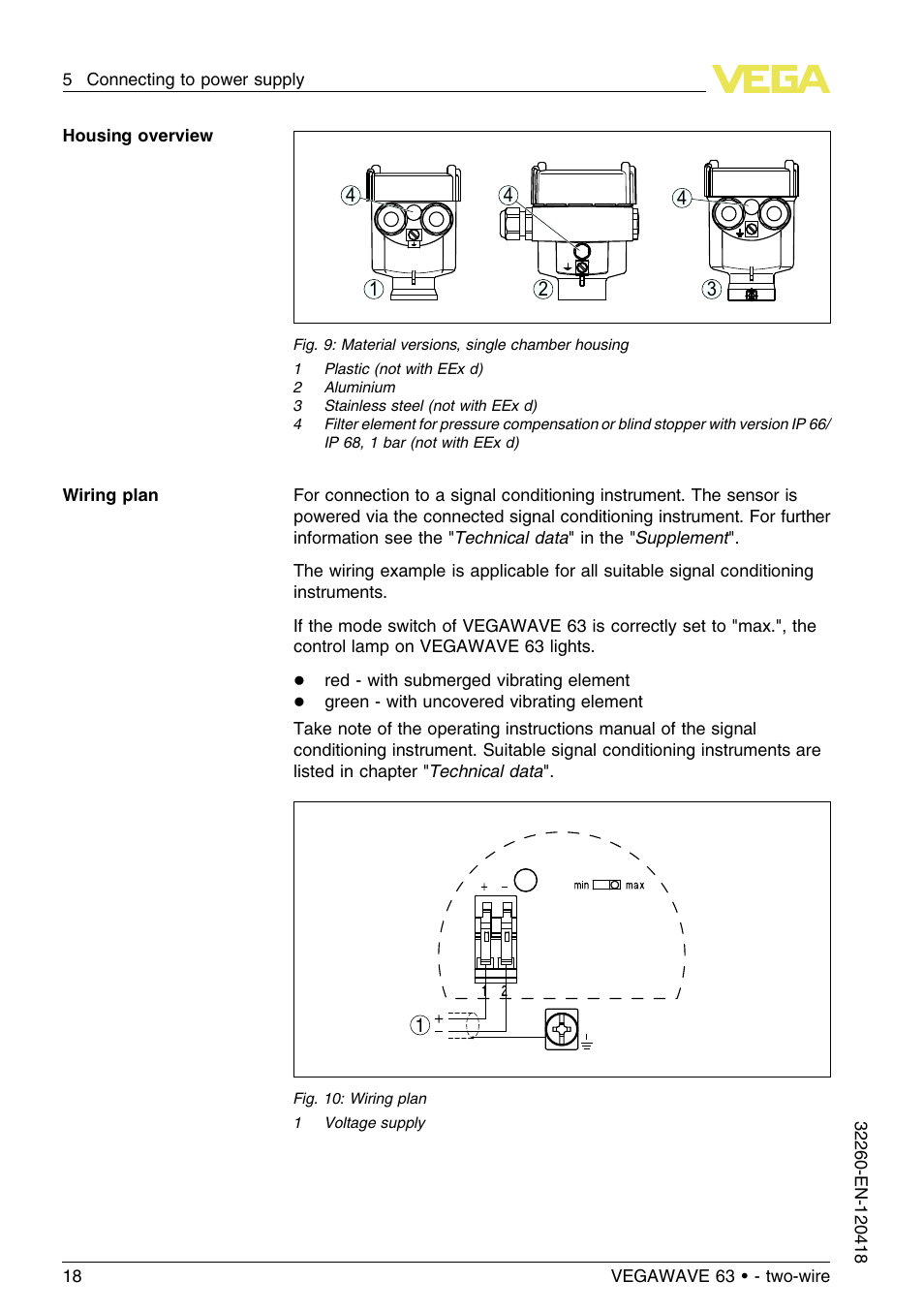 VEGA VEGAWAVE 63 - two-wire User Manual | Page 18 / 40