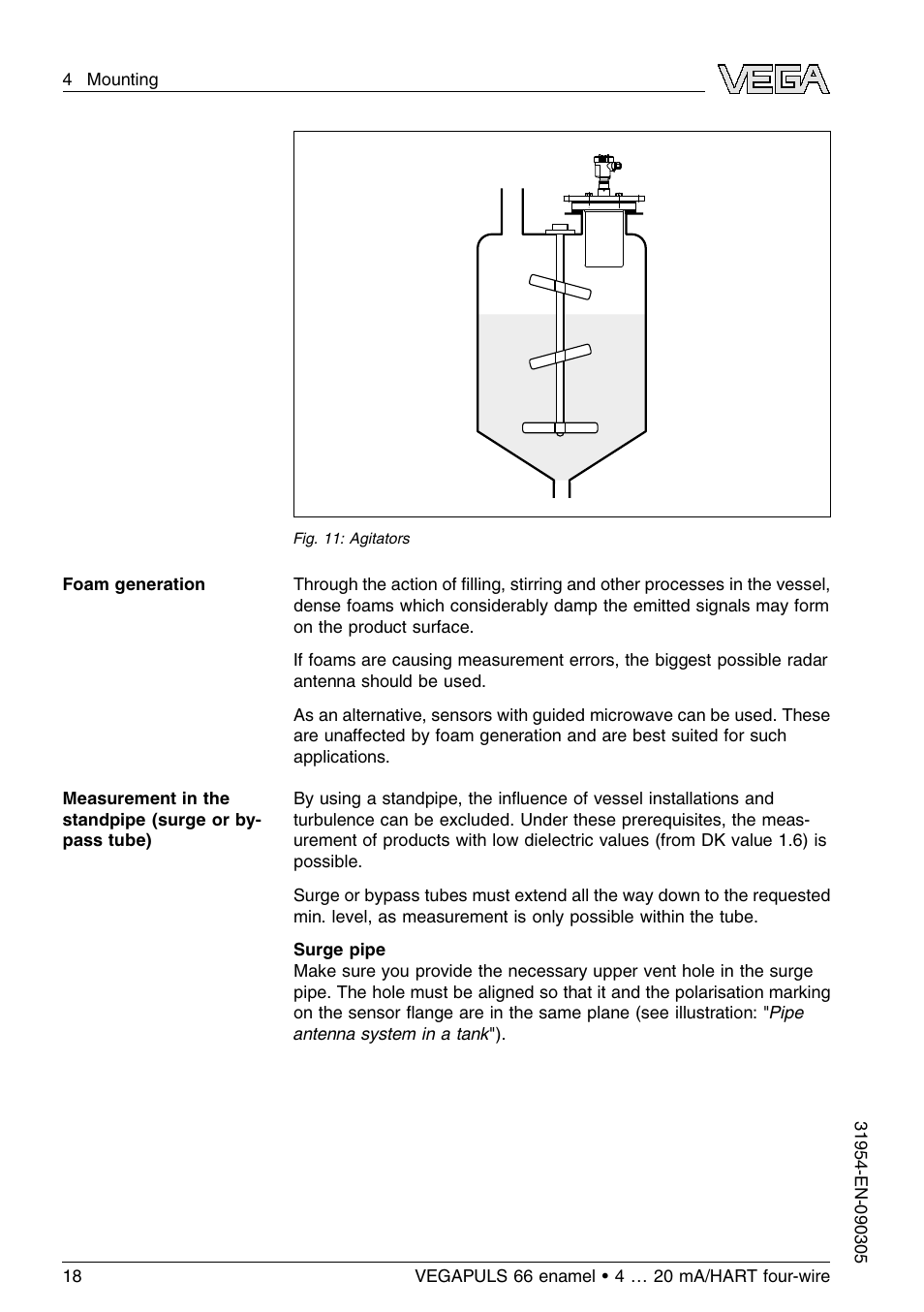 VEGA VEGAPULS 66 (≥ 2.0.0 - ≤ 3.8) enamel 4 … 20 mA_HART four-wire User Manual | Page 18 / 56