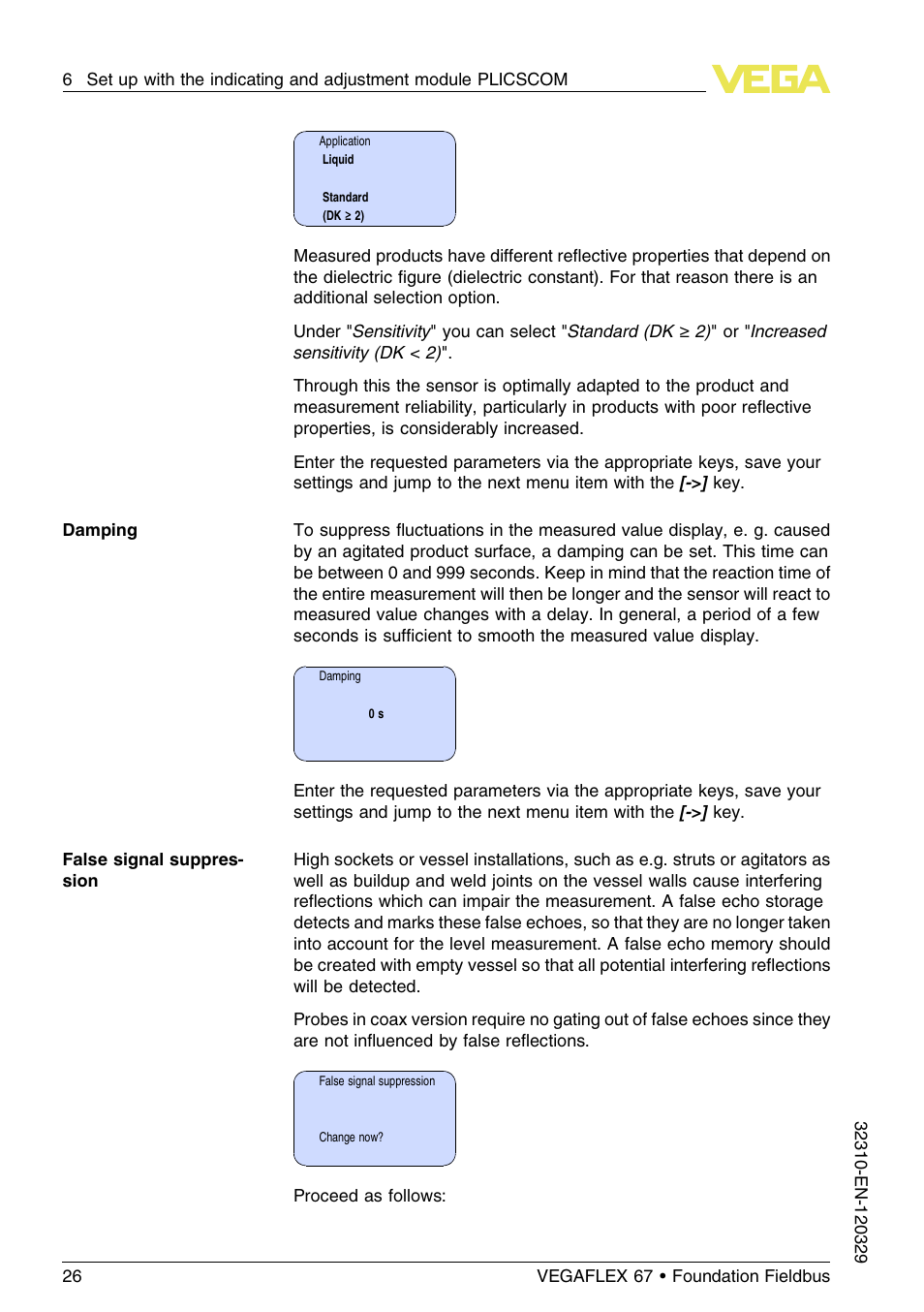 VEGA VEGAFLEX 67 (-20…+250°C) Foundation Fieldbus User Manual | Page 26 / 60
