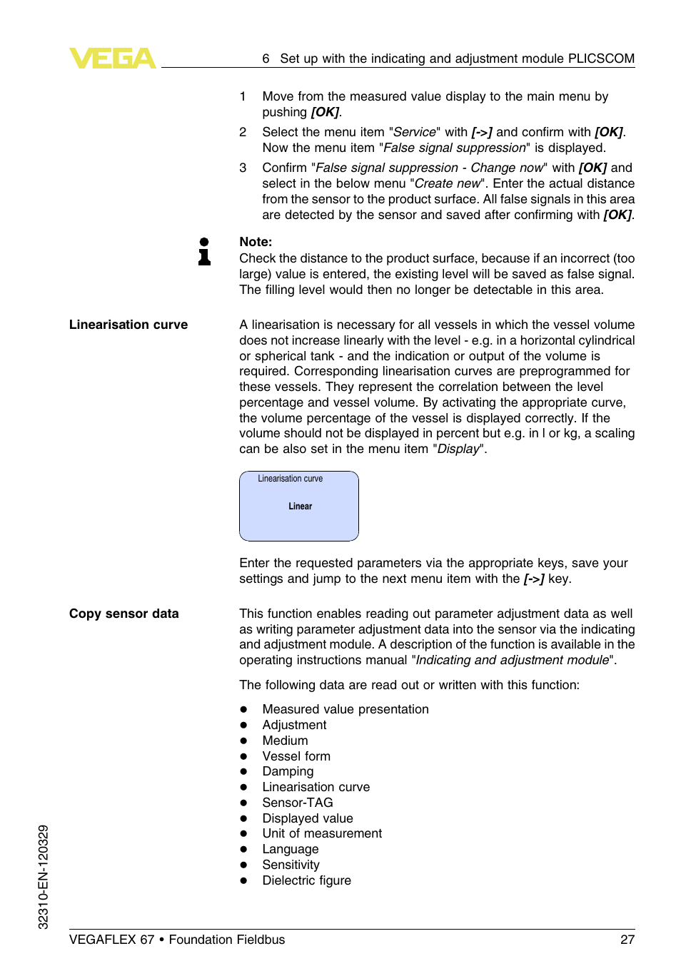 VEGA VEGAFLEX 67 (-20…+250°C) Foundation Fieldbus User Manual | Page 27 / 60