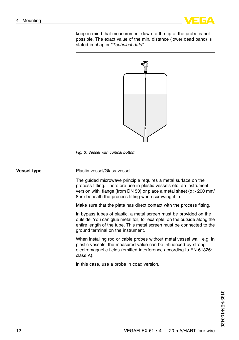 VEGA VEGAFLEX 61 4 … 20 mA_HART four-wire User Manual | Page 12 / 56