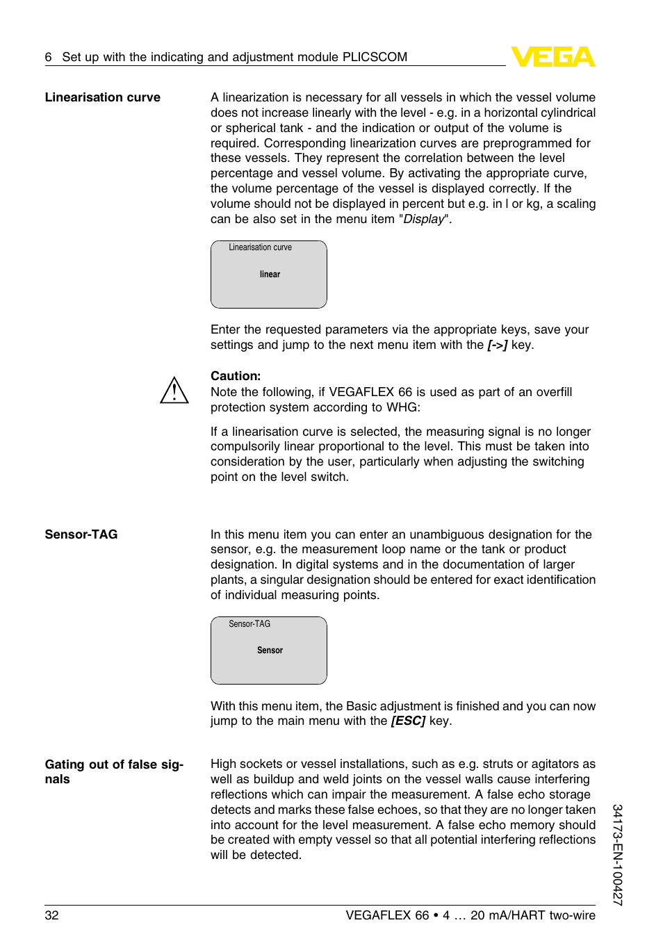 VEGA VEGAFLEX 66 (-200…+400°C) 4 … 20 mA_HART two-wire User Manual | Page 32 / 68