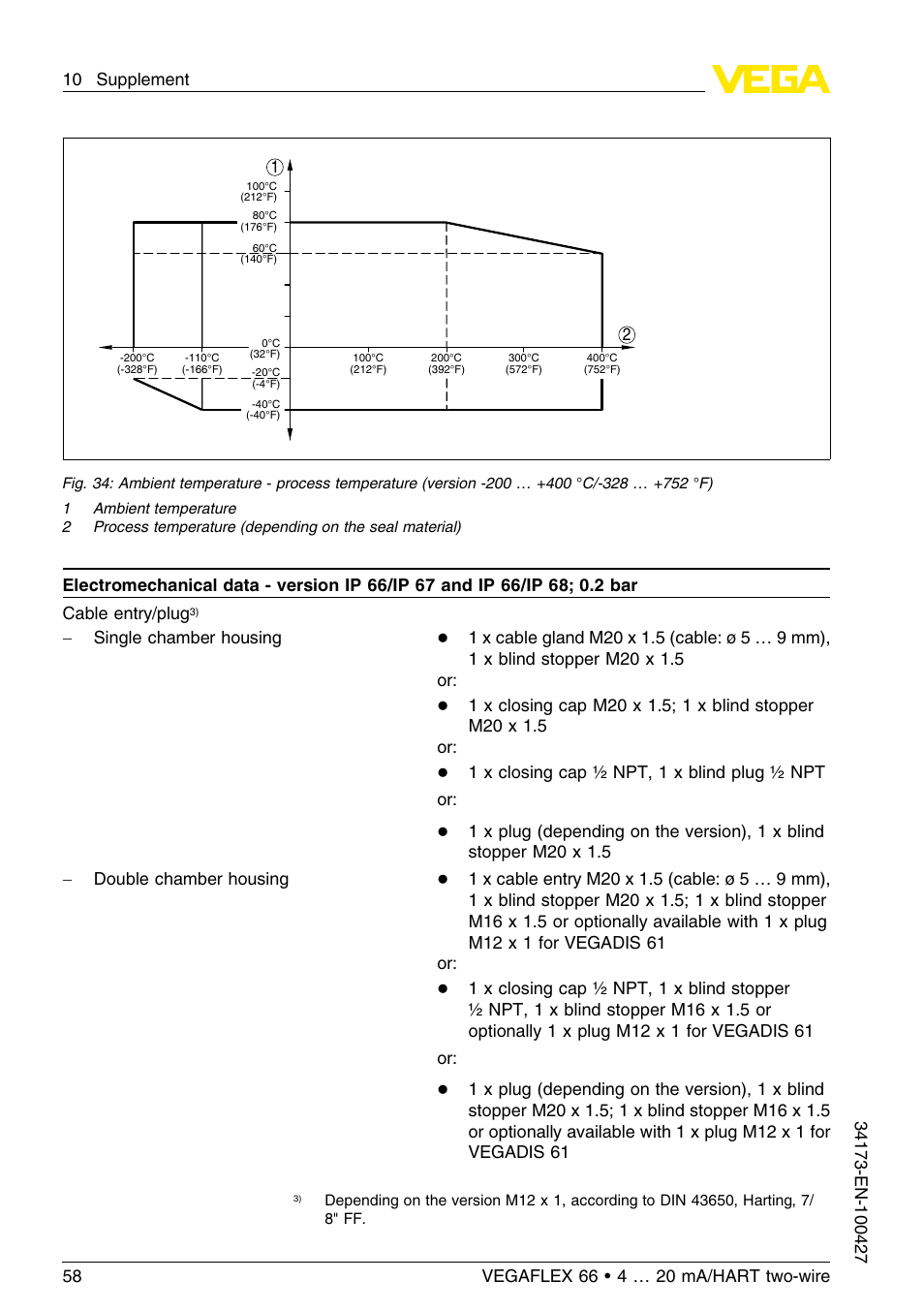 VEGA VEGAFLEX 66 (-200…+400°C) 4 … 20 mA_HART two-wire User Manual | Page 58 / 68