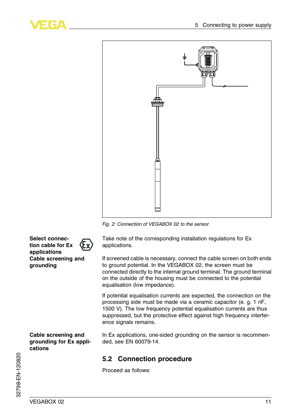 2 connection procedure | VEGA VEGABOX 02 User Manual | Page 11 / 24