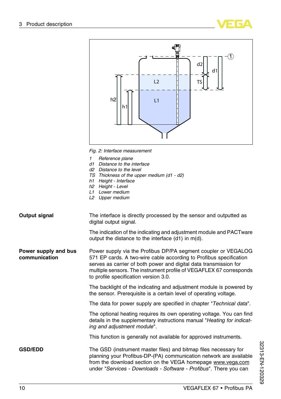 VEGA VEGAFLEX 67 (-200…+400°C) Profibus PA User Manual | Page 10 / 64