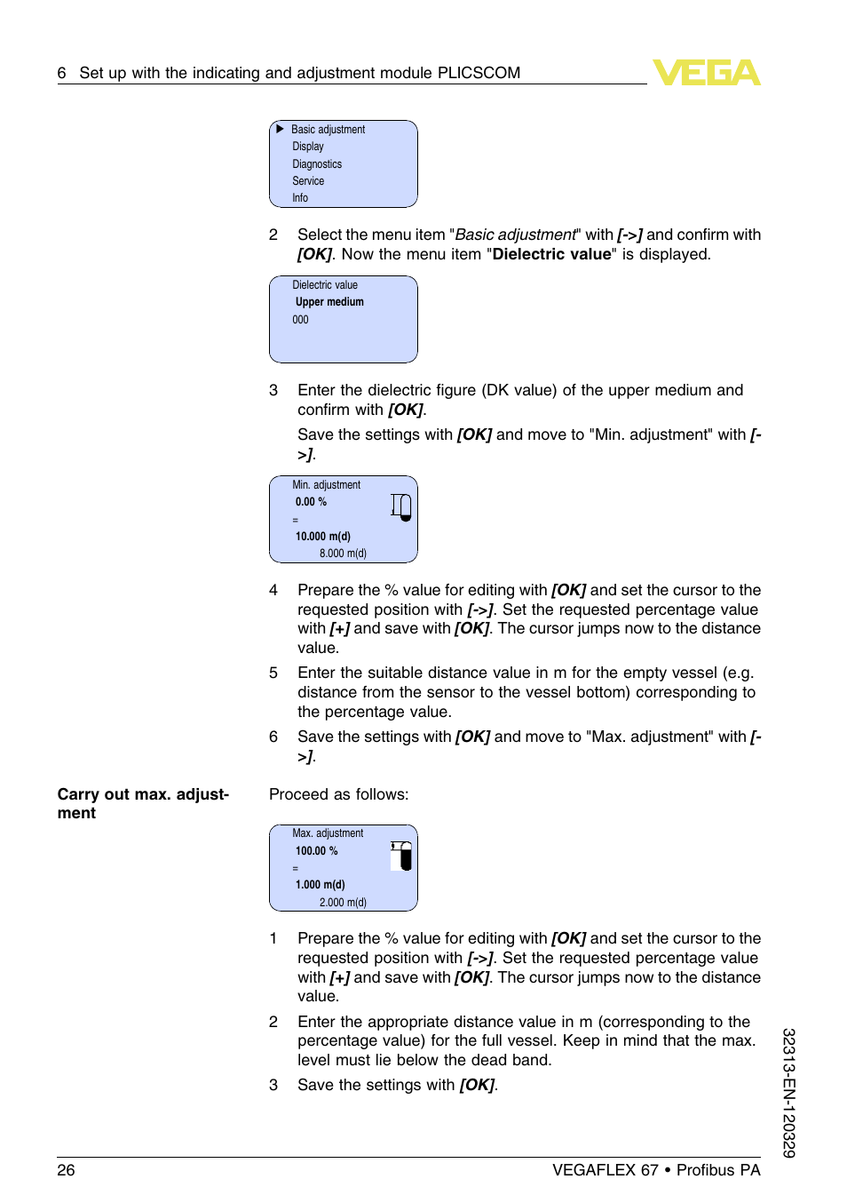 VEGA VEGAFLEX 67 (-200…+400°C) Profibus PA User Manual | Page 26 / 64