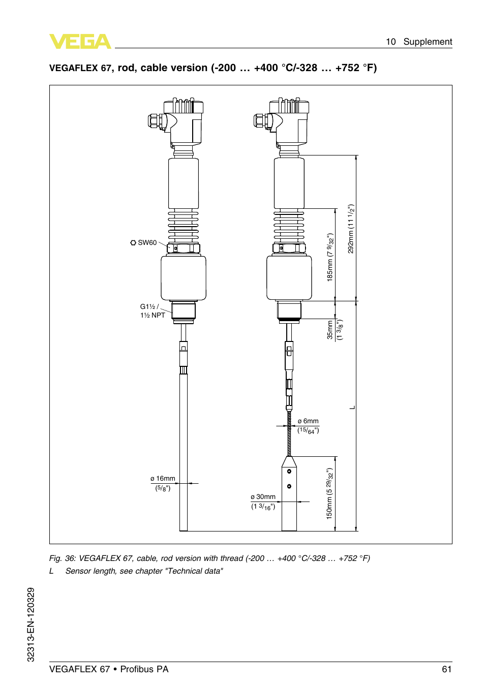 Vegaflex 67 | VEGA VEGAFLEX 67 (-200…+400°C) Profibus PA User Manual | Page 61 / 64