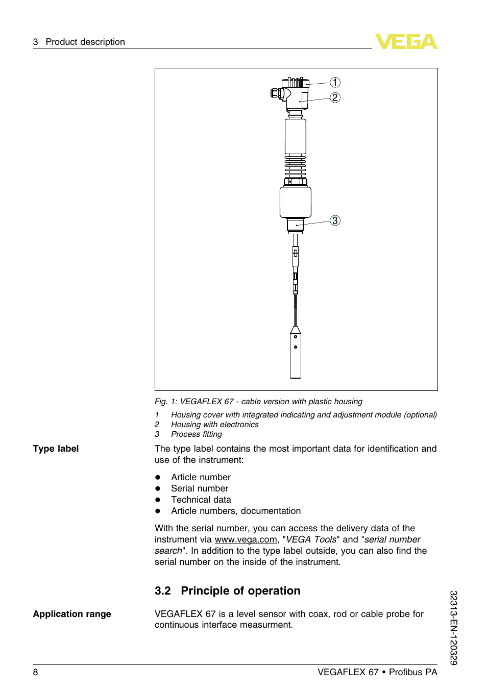 2 principle of operation | VEGA VEGAFLEX 67 (-200…+400°C) Profibus PA User Manual | Page 8 / 64