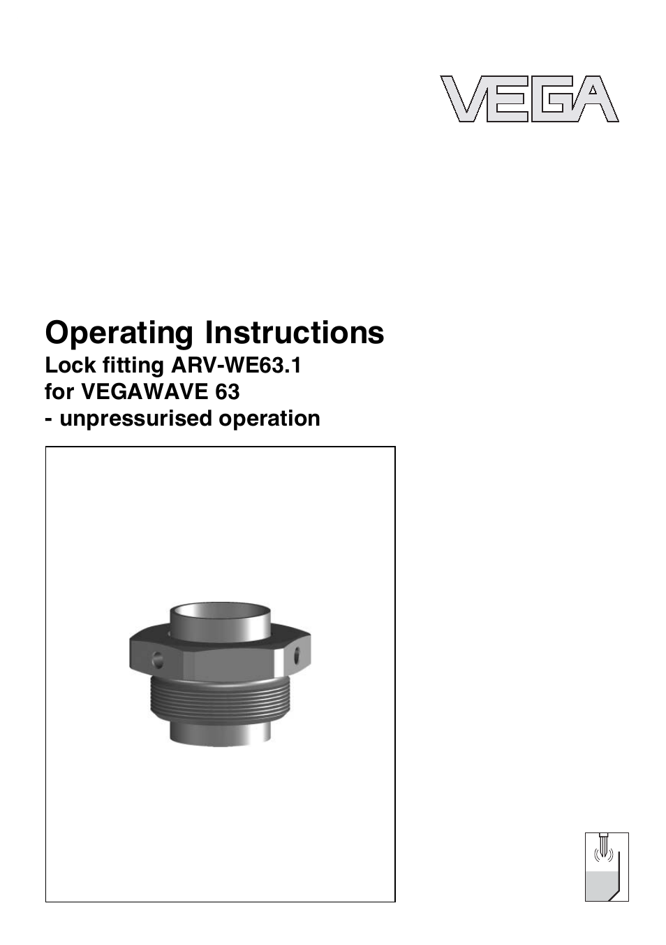 VEGA VEGAWAVE 63 Lock ﬁtting ARV-WE63.1 - unpressurised operation User Manual | 12 pages