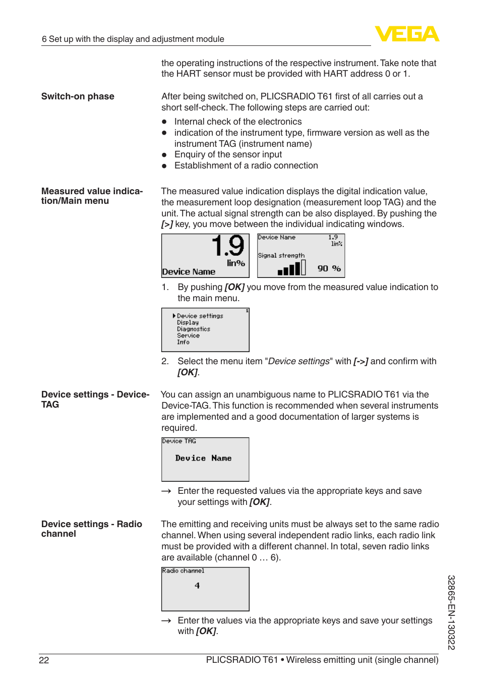 VEGA PLICSRADIO T61 Wireless emitting unit User Manual | Page 22 / 40