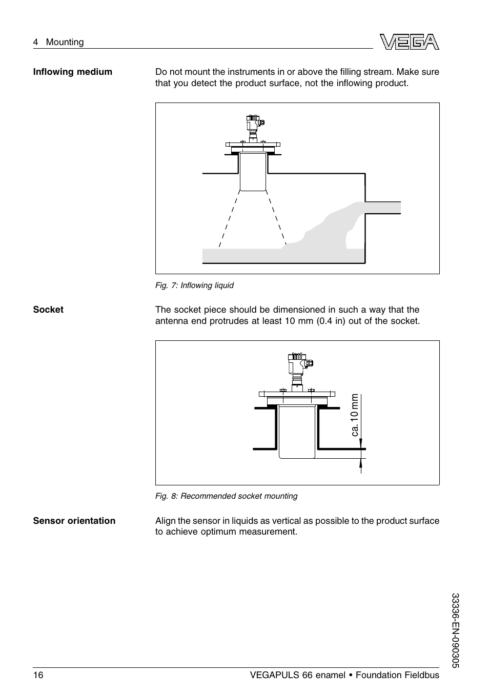 VEGA VEGAPULS 66 (≥ 2.0.0 - ≤ 3.8) enamel Foundation Fieldbus User Manual | Page 16 / 68