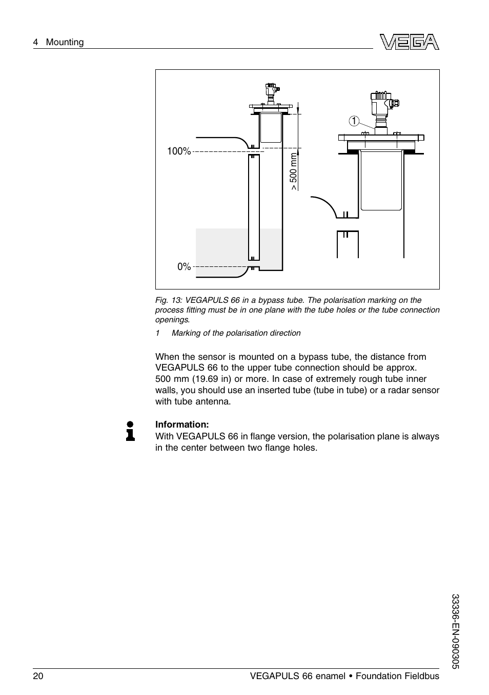 VEGA VEGAPULS 66 (≥ 2.0.0 - ≤ 3.8) enamel Foundation Fieldbus User Manual | Page 20 / 68