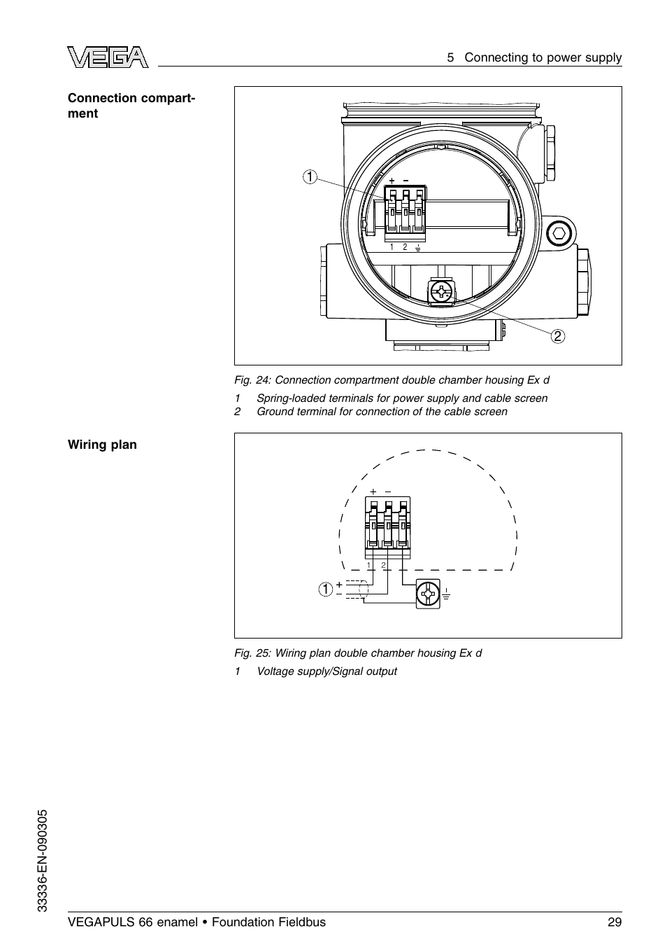 VEGA VEGAPULS 66 (≥ 2.0.0 - ≤ 3.8) enamel Foundation Fieldbus User Manual | Page 29 / 68