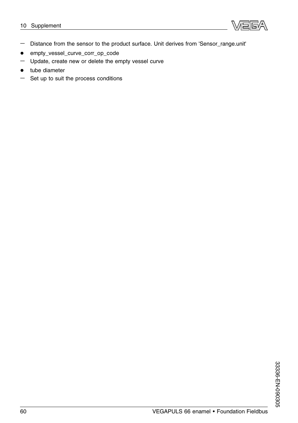 VEGA VEGAPULS 66 (≥ 2.0.0 - ≤ 3.8) enamel Foundation Fieldbus User Manual | Page 60 / 68