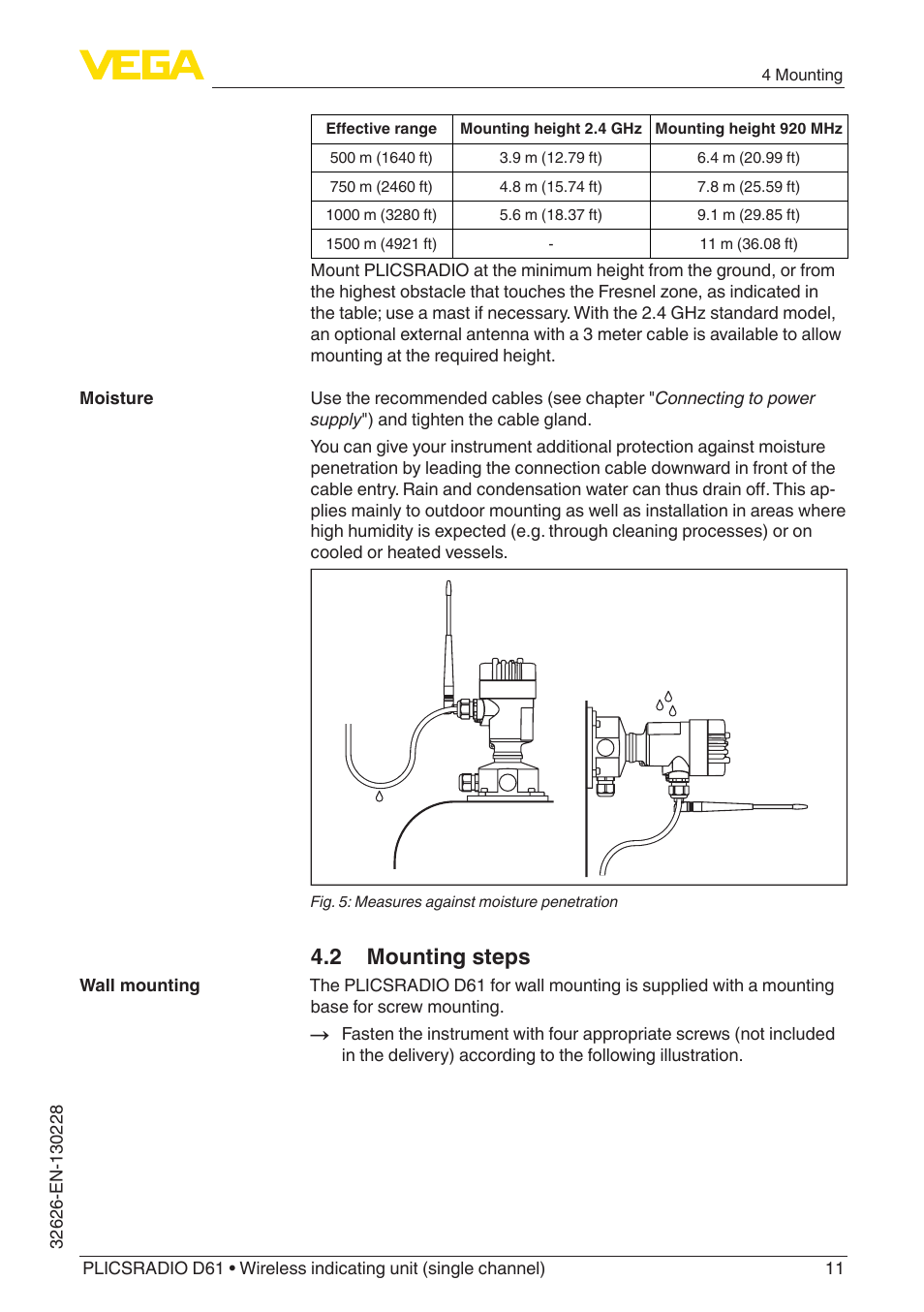 2 mounting steps | VEGA PLICSRADIO R61 Wireless indicating unit User Manual | Page 11 / 36