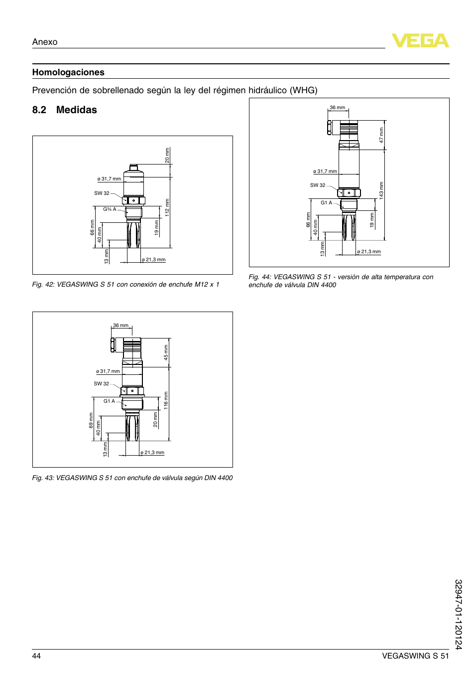 2 medidas | VEGA VEGASWING S 51 User Manual | Page 44 / 48