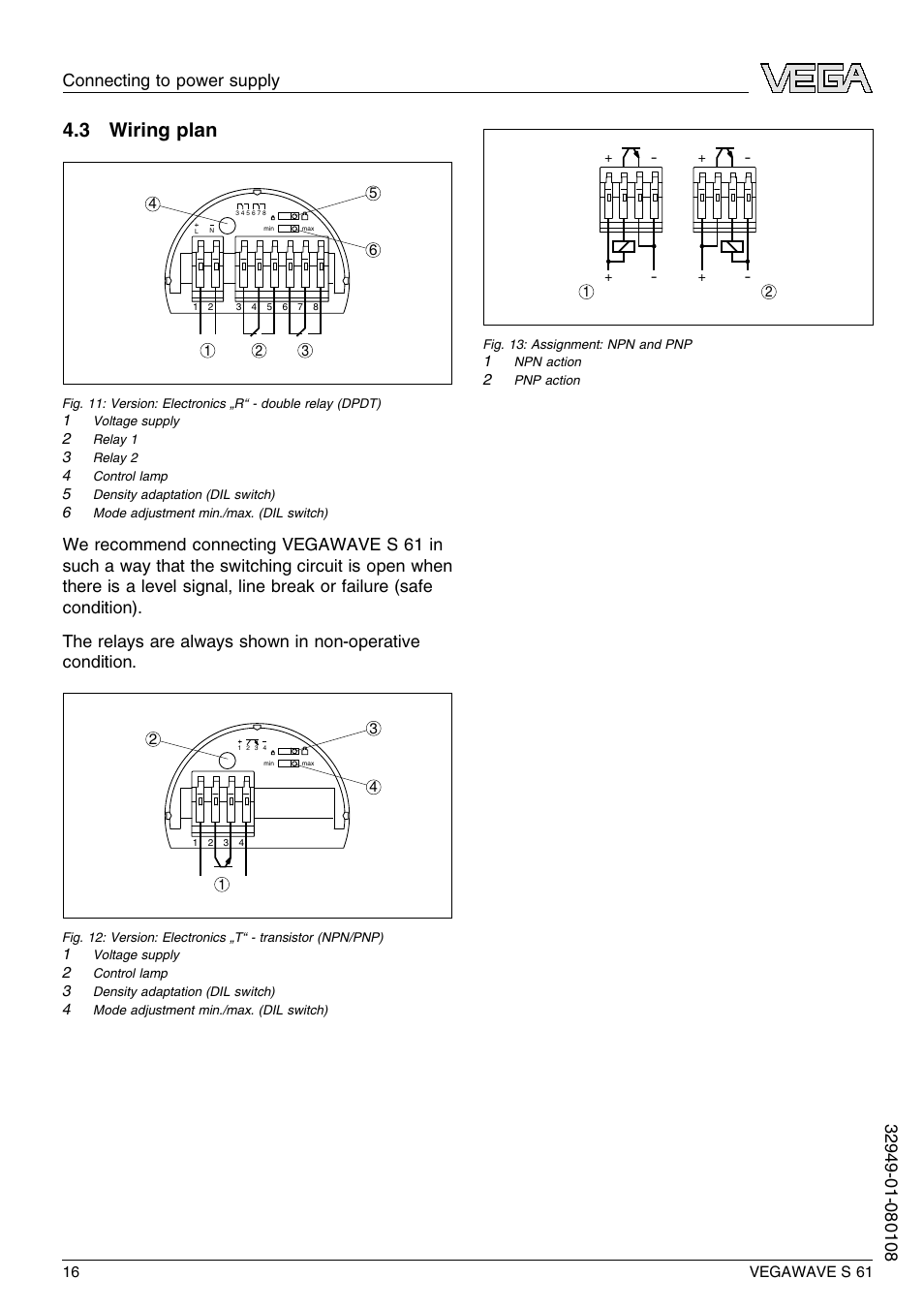 3 wiring plan | VEGA VEGAWAVE S 61 User Manual | Page 16 / 48