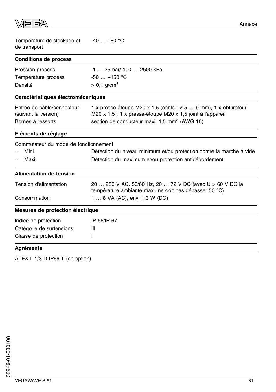 VEGA VEGAWAVE S 61 User Manual | Page 31 / 48