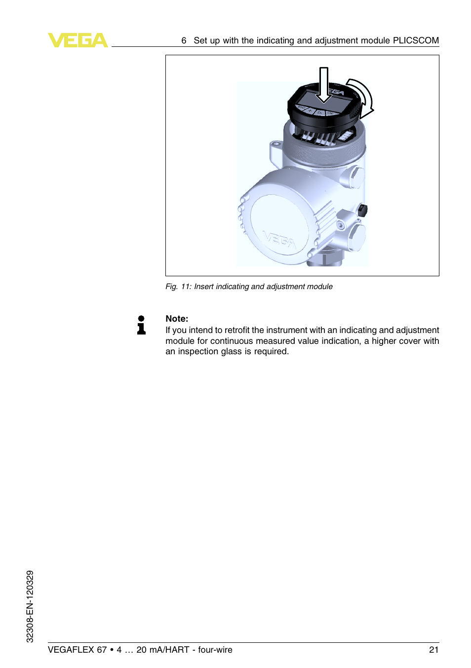 VEGA VEGAFLEX 67 (-20…+250°C) 4 … 20 mA_HART four-wire User Manual | Page 21 / 56