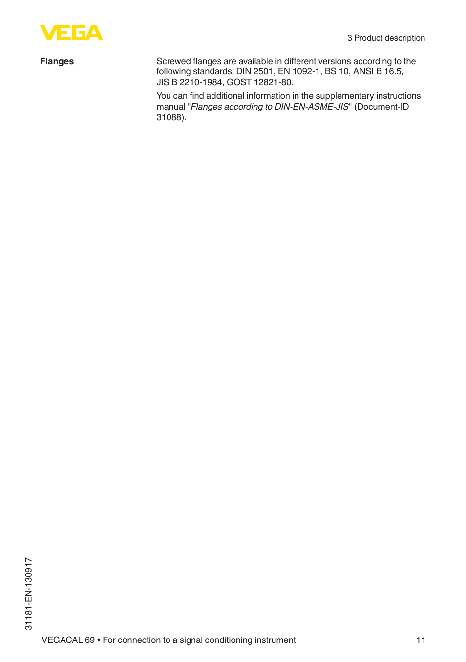 VEGA VEGACAL 69 For connection to a signal conditioning instrument User Manual | Page 11 / 32