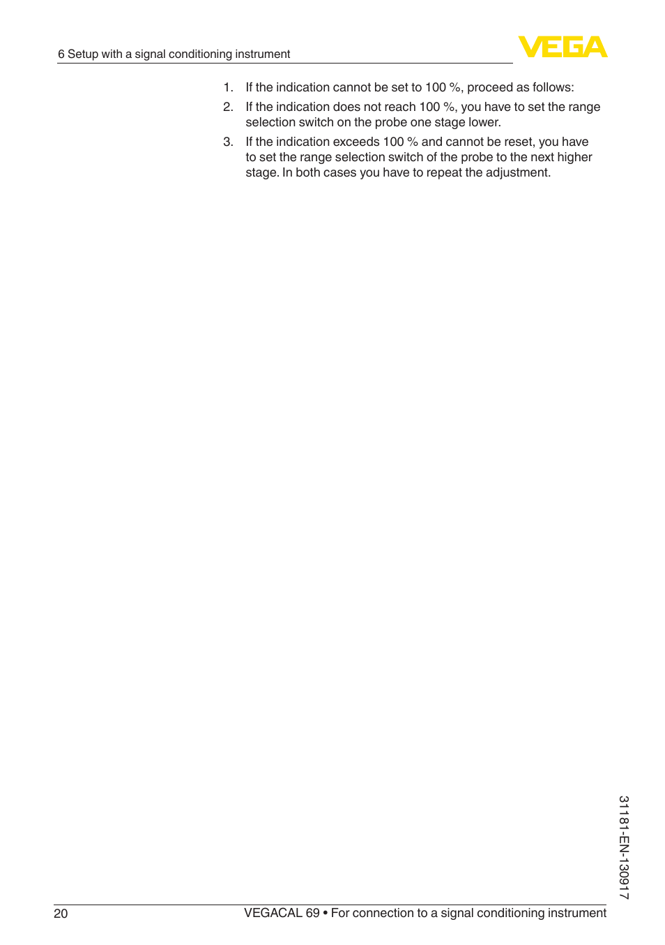 VEGA VEGACAL 69 For connection to a signal conditioning instrument User Manual | Page 20 / 32