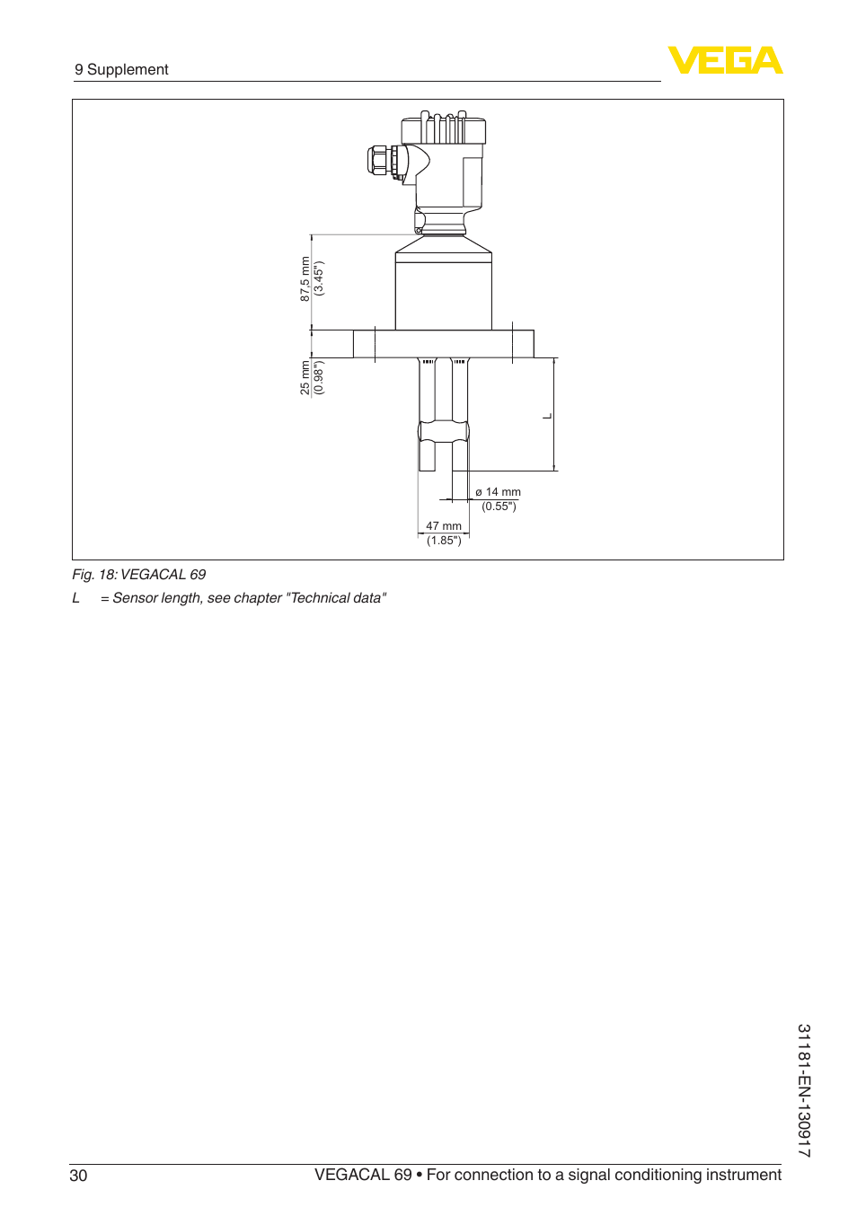 VEGA VEGACAL 69 For connection to a signal conditioning instrument User Manual | Page 30 / 32