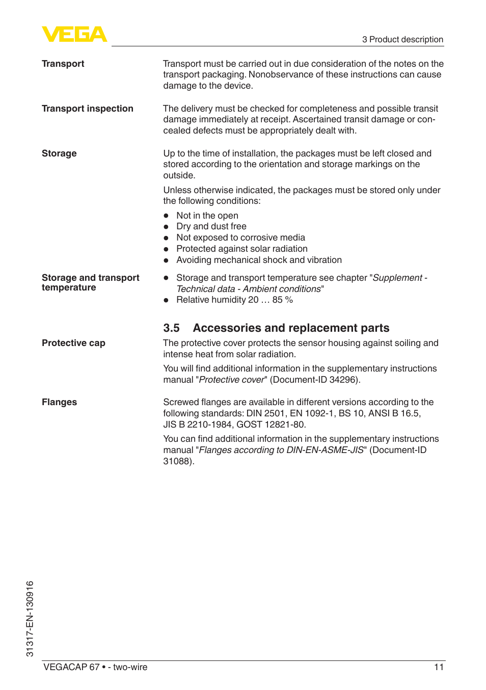 5 accessories and replacement parts | VEGA VEGACAP 67 - two-wire User Manual | Page 11 / 36