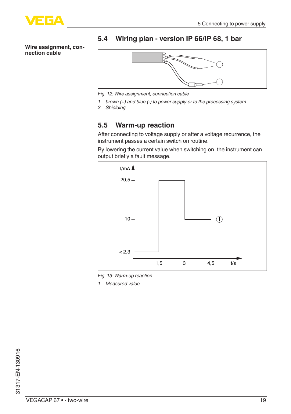 5 warm-up reaction | VEGA VEGACAP 67 - two-wire User Manual | Page 19 / 36