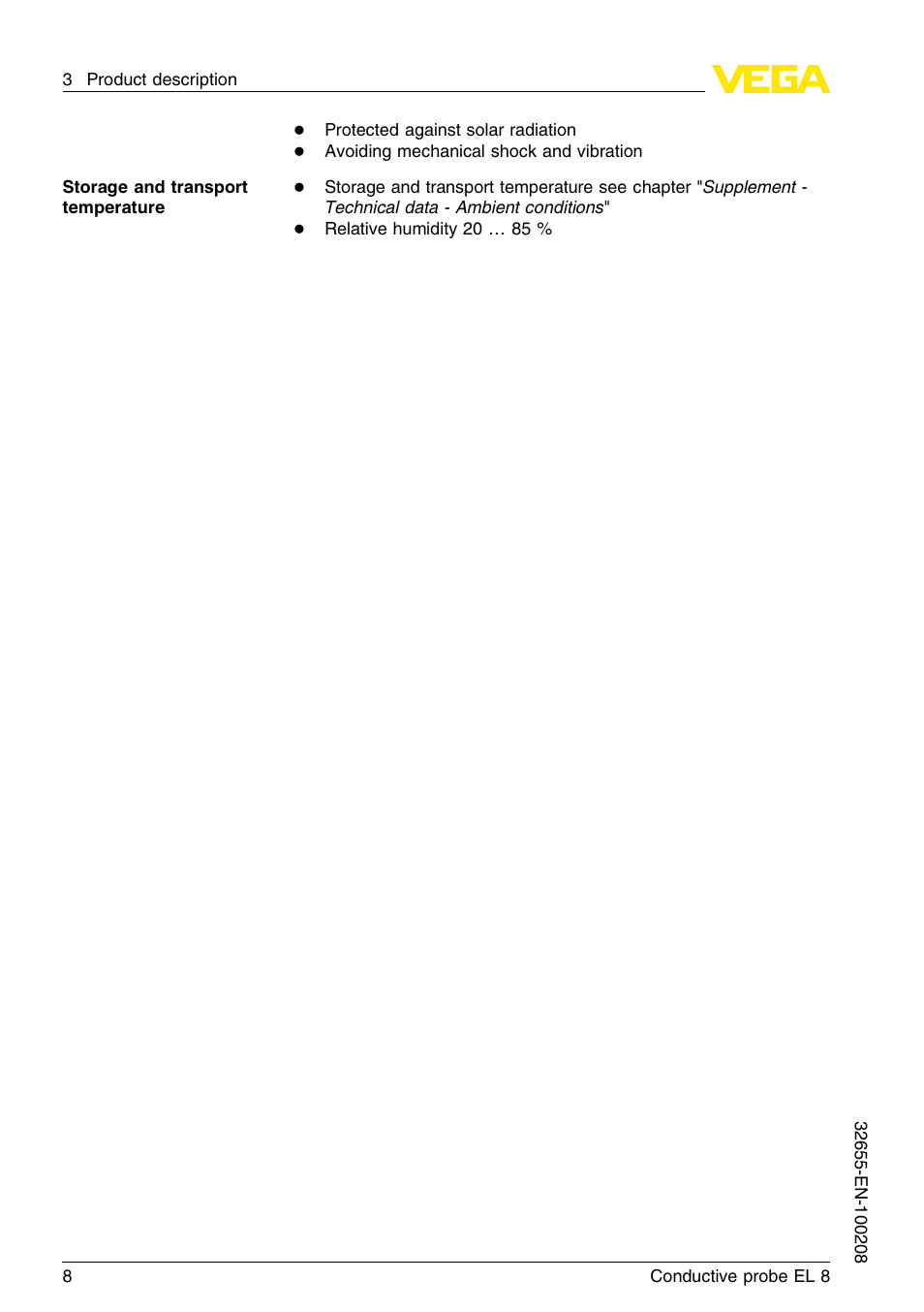 VEGA EL 8 Conductive probe User Manual | Page 8 / 24