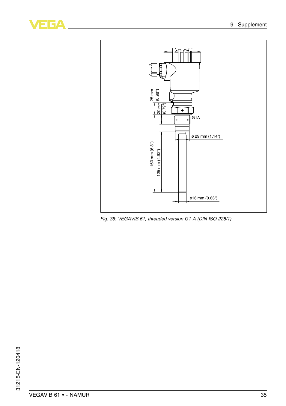 VEGA VEGAVIB 61 - NAMUR User Manual | Page 35 / 40