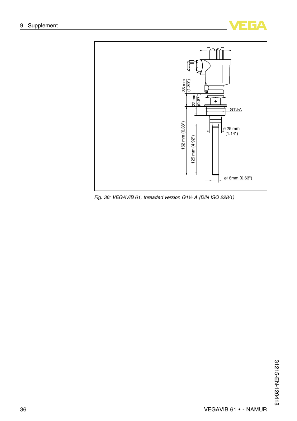 VEGA VEGAVIB 61 - NAMUR User Manual | Page 36 / 40