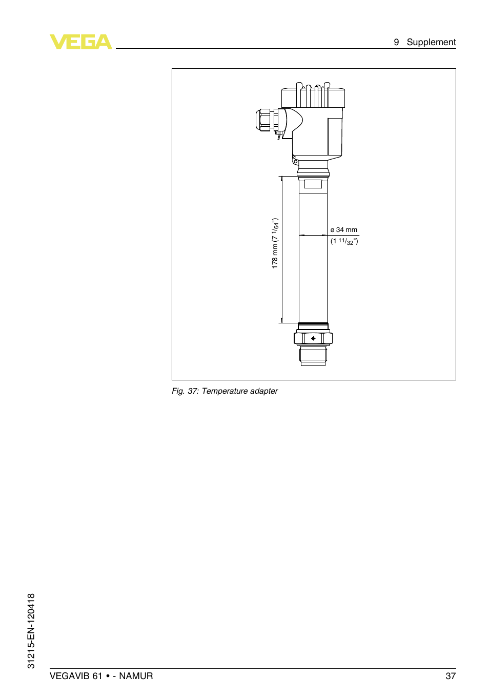 VEGA VEGAVIB 61 - NAMUR User Manual | Page 37 / 40