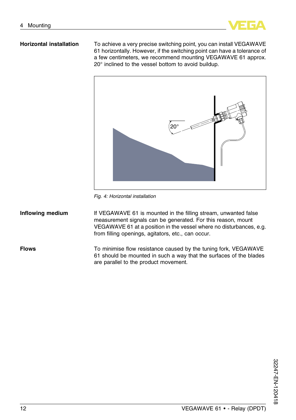 VEGA VEGAWAVE 61 - Relay (DPDT) User Manual | Page 12 / 36