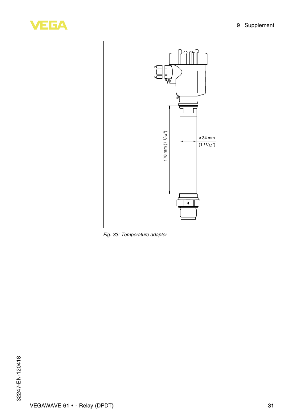 VEGA VEGAWAVE 61 - Relay (DPDT) User Manual | Page 31 / 36