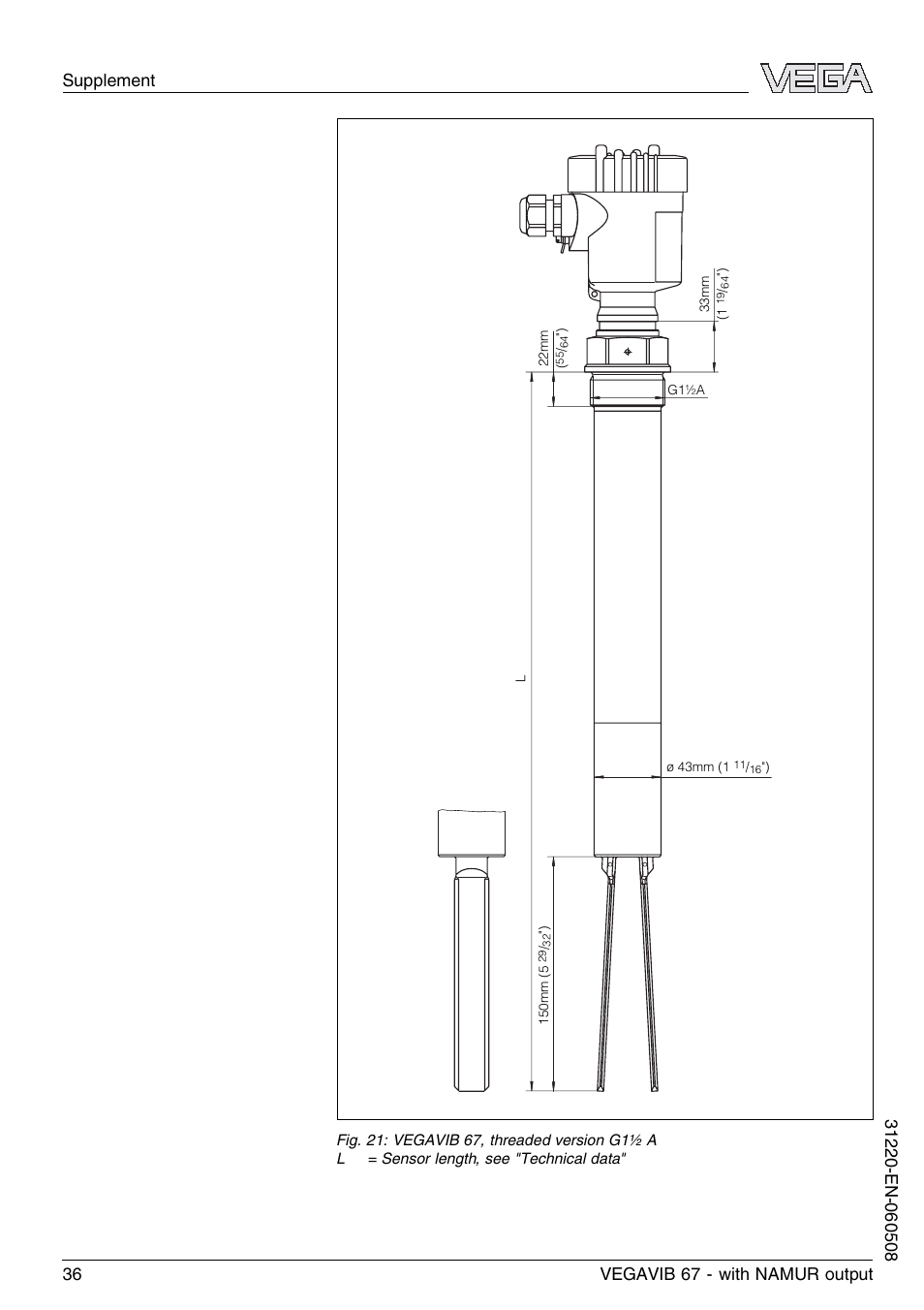 VEGA VEGAVIB 67 - NAMUR User Manual | Page 36 / 40
