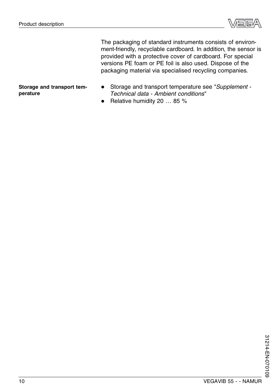 VEGA VEGAVIB 55 - NAMUR User Manual | Page 10 / 32