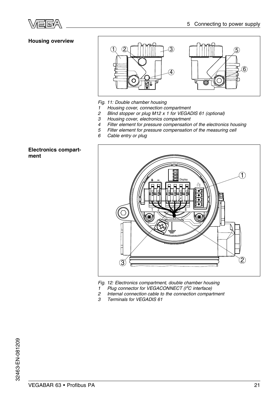 VEGA VEGABAR 63 Proﬁbus PA User Manual | Page 21 / 76