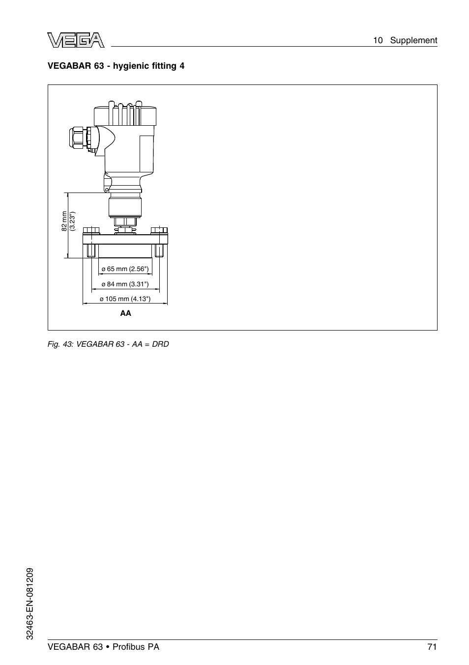 VEGA VEGABAR 63 Proﬁbus PA User Manual | Page 71 / 76