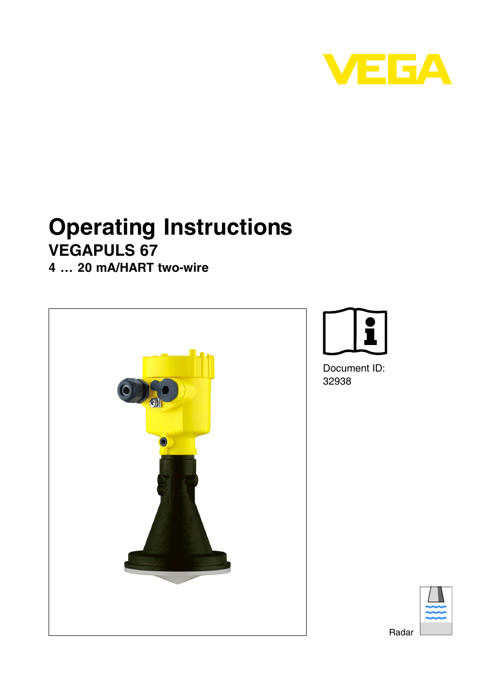 VEGA VEGAPULS 67 (≥ 2.0.0 - ≤ 3.8) 4 … 20 mA_HART two-wire User Manual | 64 pages