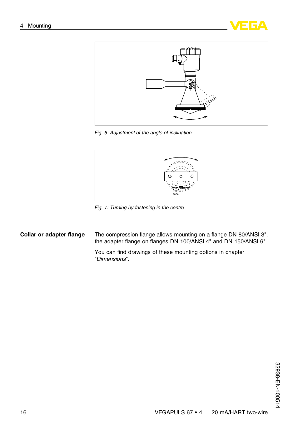 VEGA VEGAPULS 67 (≥ 2.0.0 - ≤ 3.8) 4 … 20 mA_HART two-wire User Manual | Page 16 / 64