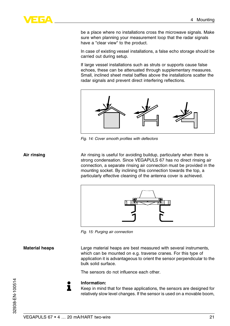 VEGA VEGAPULS 67 (≥ 2.0.0 - ≤ 3.8) 4 … 20 mA_HART two-wire User Manual | Page 21 / 64