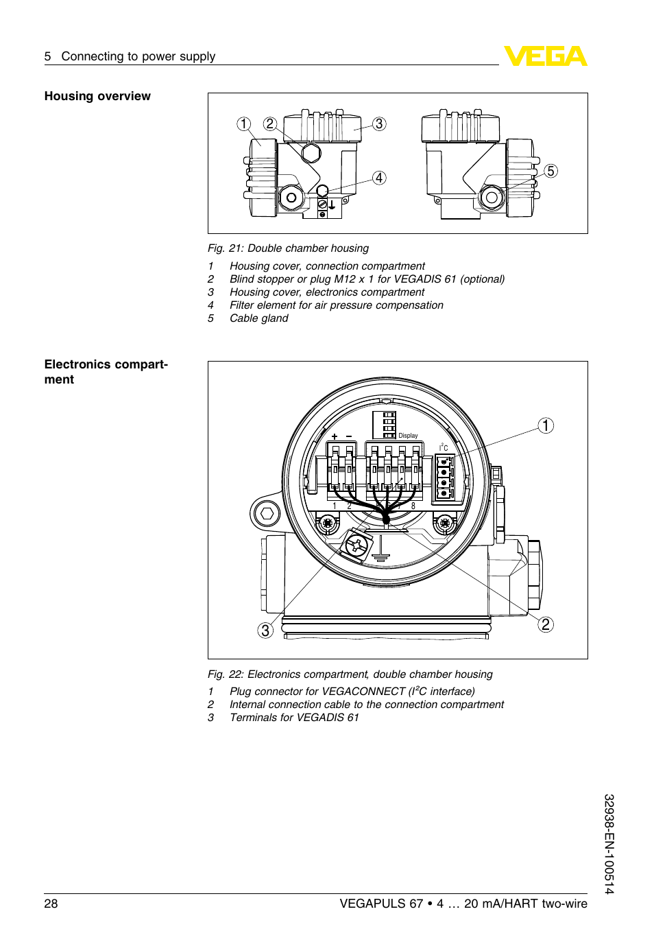 VEGA VEGAPULS 67 (≥ 2.0.0 - ≤ 3.8) 4 … 20 mA_HART two-wire User Manual | Page 28 / 64