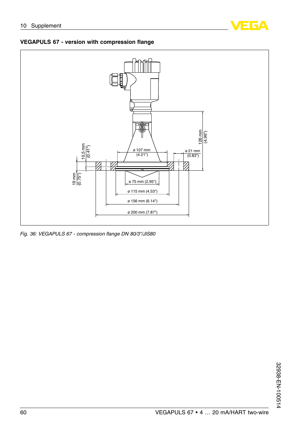 VEGA VEGAPULS 67 (≥ 2.0.0 - ≤ 3.8) 4 … 20 mA_HART two-wire User Manual | Page 60 / 64