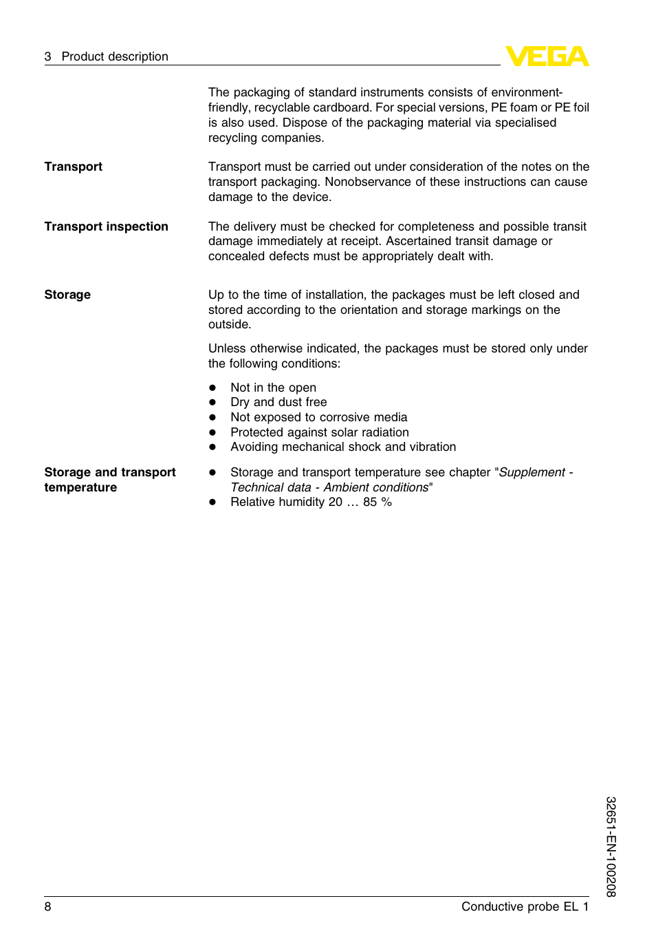 VEGA EL 1 Conductive probe User Manual | Page 8 / 24
