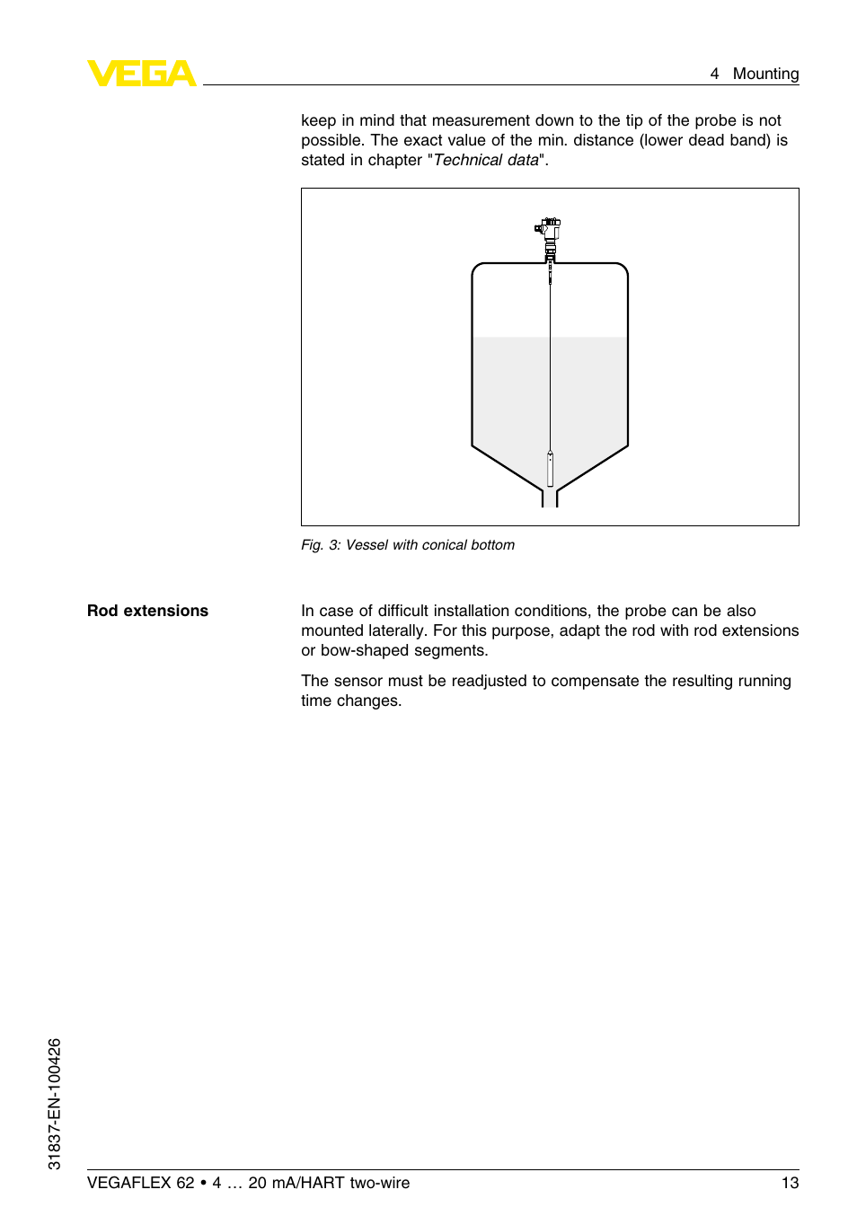 VEGA VEGAFLEX 62 4 … 20 mA_HART two-wire User Manual | Page 13 / 64