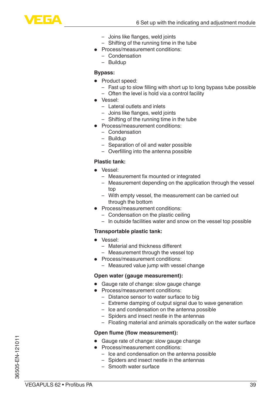 VEGA VEGAPULS 62 (≥ 2.0.0 - ≥ 4.0.0) Profibus PA User Manual | Page 39 / 88