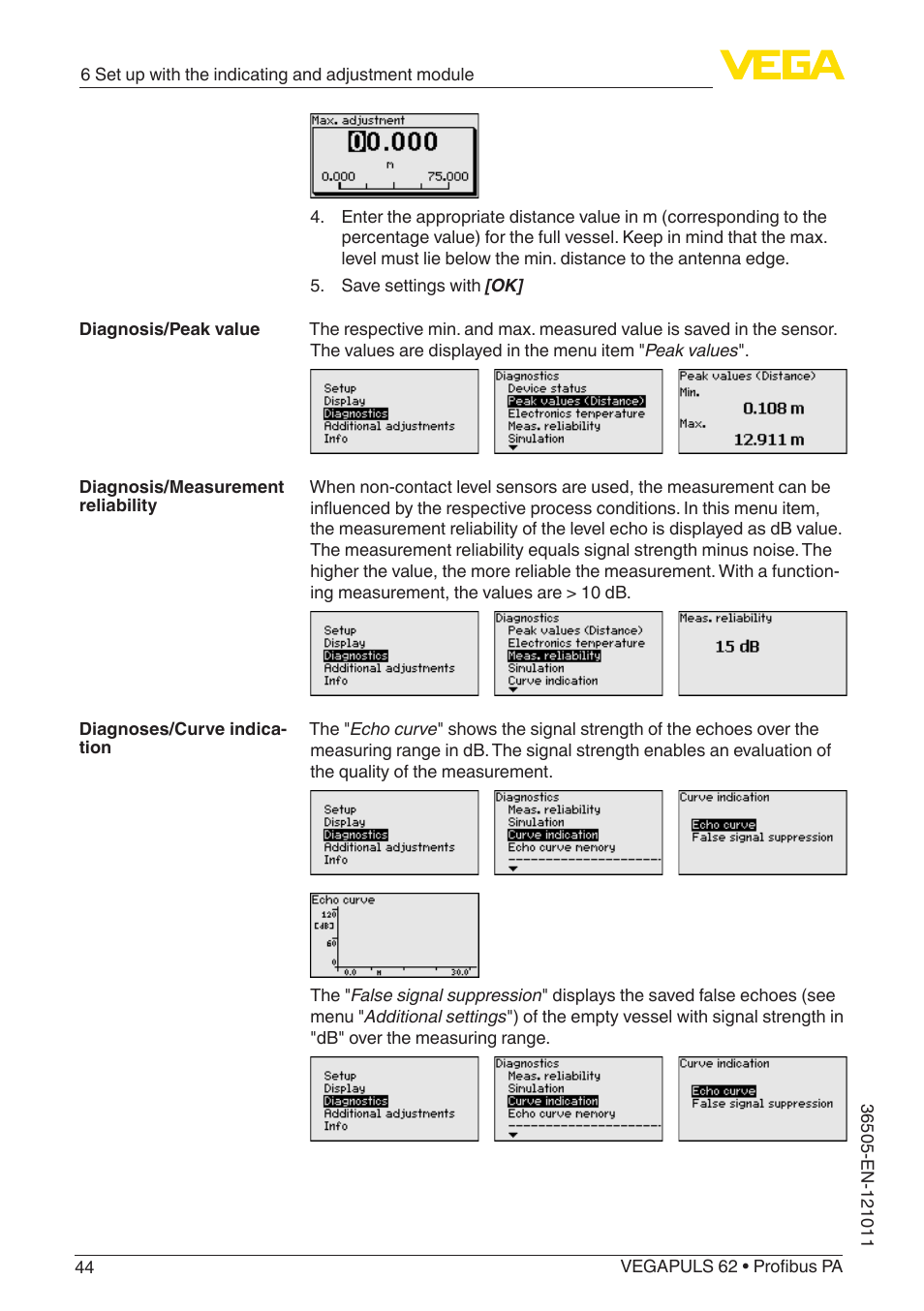 VEGA VEGAPULS 62 (≥ 2.0.0 - ≥ 4.0.0) Profibus PA User Manual | Page 44 / 88